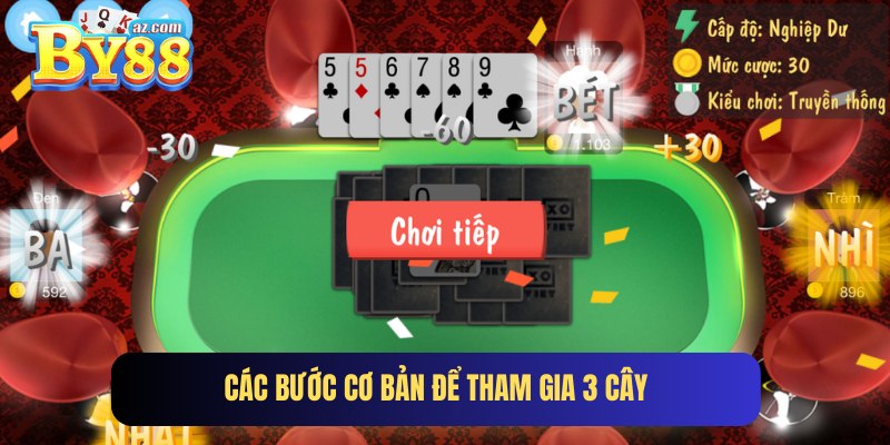 Cách chơi 3 cây trực tuyến tại nhà cái By88