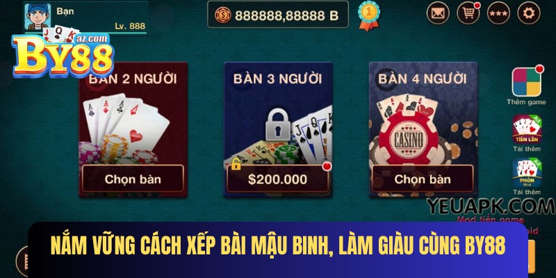 Nắm vững cách xếp bài mậu binh, làm giàu cùng By88